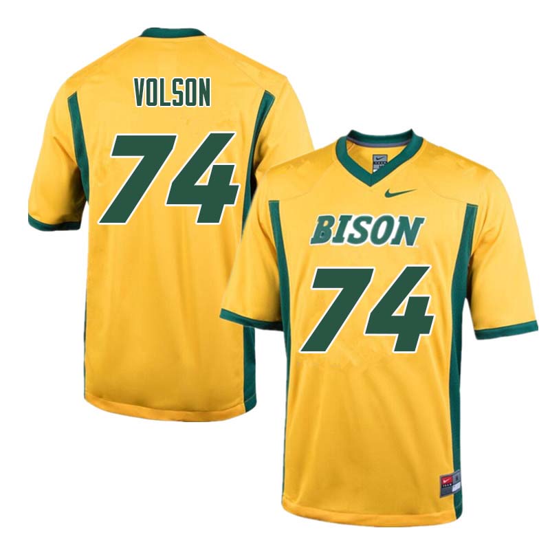 Men #74 Tanner Volson North Dakota State Bison College Football Jerseys Sale-Yellow